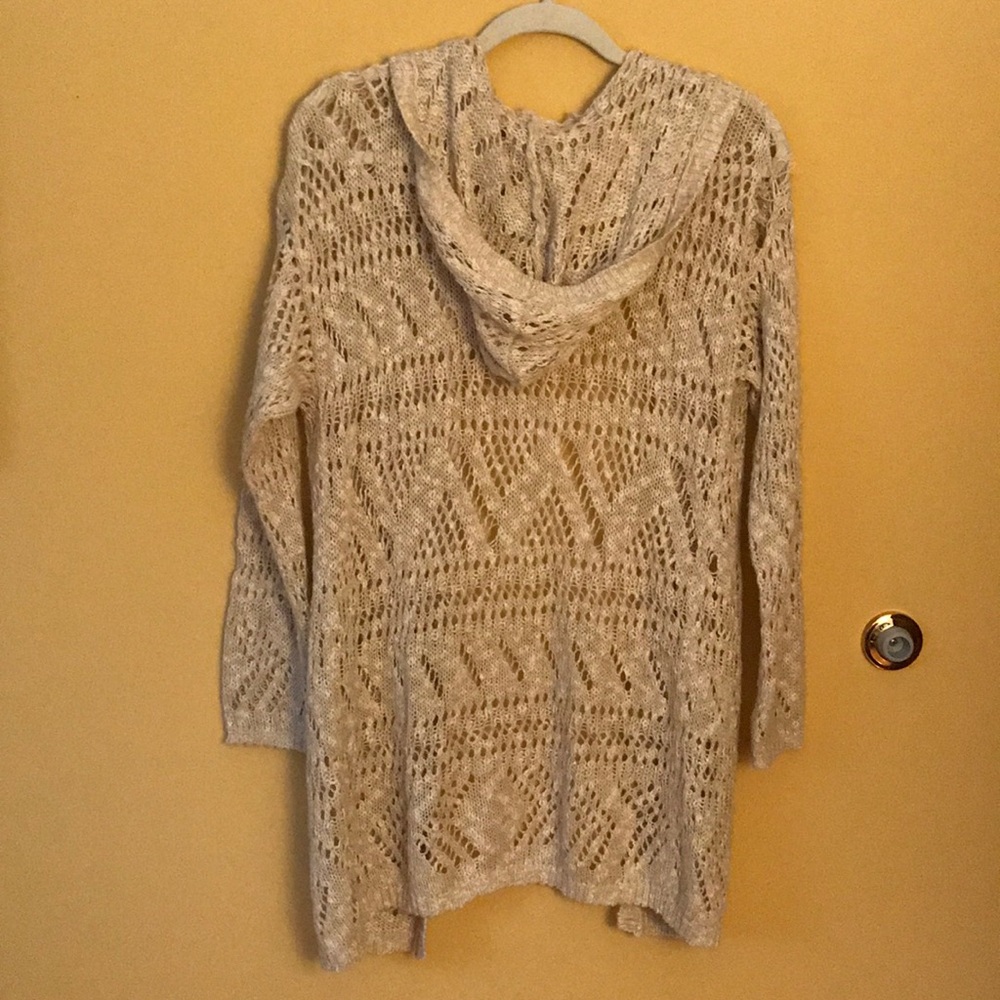 Tan Open Knit Cardigan